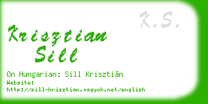 krisztian sill business card