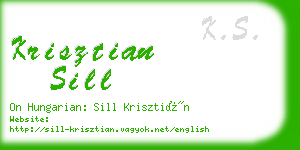 krisztian sill business card